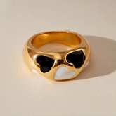 Black/White Enamel Ring